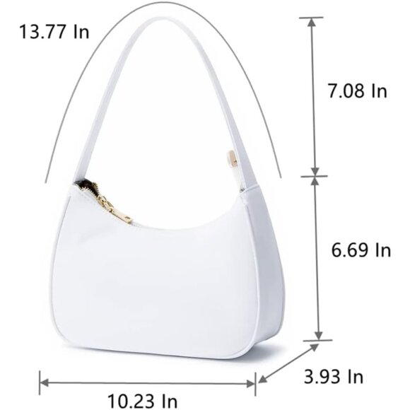 Women Nylon White 1 Imported Polyester Leather Zipper Closure Tote Handbag - Picture 2 of 7